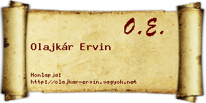 Olajkár Ervin névjegykártya
