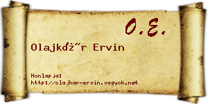 Olajkár Ervin névjegykártya